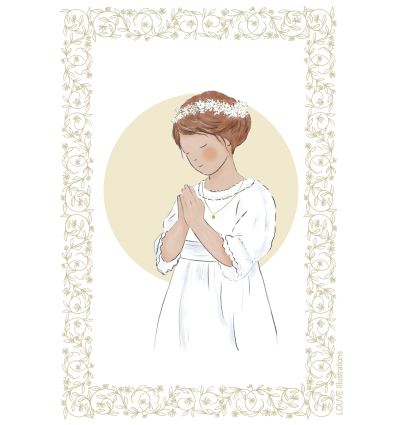 Signet communion - fille brune