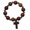Perles poirirer rouge et croix brun 6