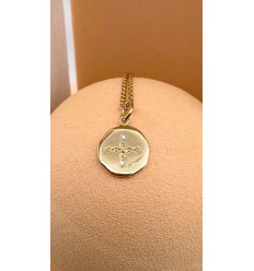 Collier croix en strass en Plaqué Or | Louange à toi
