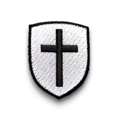 Ecusson Croix Chrétienne Noire et Blanche