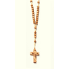 Chapelet catholique en bois d’olivier avec crucifix en bois