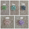 Chapelet "Céleste" en perles de verre à facettes en acier inoxydable doré