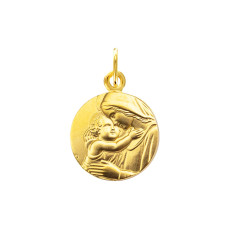 Médaille Vierge Enfant - Plaqué Or 18 carats - Baptême Communion