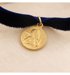 Au fil de velours – Bracelet Médaille Ange Raphaël
