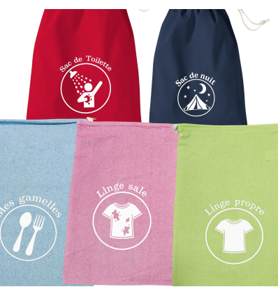 5 Sacs de camp imprimés