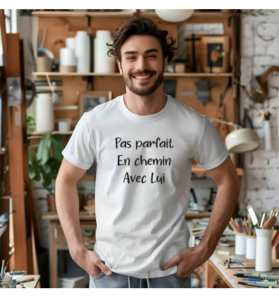T-shirt Pas parfait, en chemin avec lui