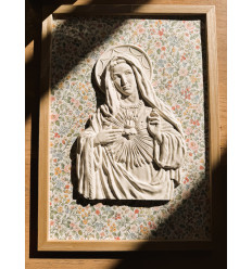Cadre Cœur Immaculé de Marie – Liberty fleuri vert