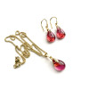 PARURE PERLE rubis-or
