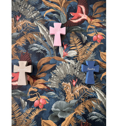 Croix personnalisée avec prénom – Vert kaki