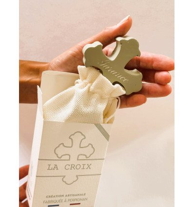 Croix florencée personnalisée – Vert kaki