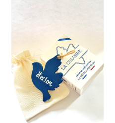 Colombe personnalisée avec prénom – Bleu marine