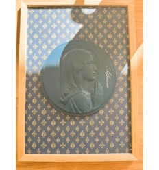 Cadre Vierge Marie personnalisé – Liberty fleuri bleu