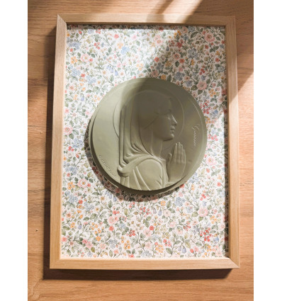 Cadre Vierge Marie personnalisé – Liberty fleuri vert
