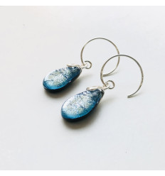 Boucle PERLE dichroïque argent
