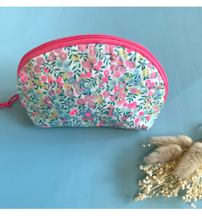 Made in Love pochette arrondie Betsy rose vanille scintillant