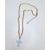 Collier croix bleue (fait main en France)