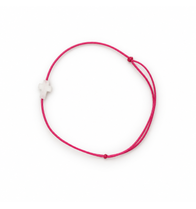 Bracelet fille Croix nacrée