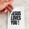 Sticker ovale Jesus Loves You !