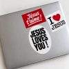Sticker ovale Jesus Loves You !