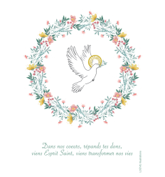 Signet confirmation - Colombe et couronne