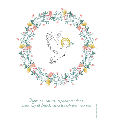 Signet confirmation - Colombe et couronne