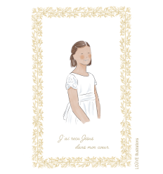 Signet communiante - fillette cheveux courts bruns