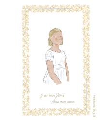 Signet communiante - fillette cheveux courts blonds