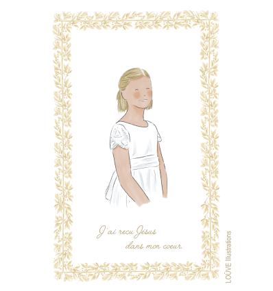 Signet communiante - fillette cheveux courts blonds