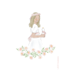 Signet communiante - fillette cheveux longs blonds