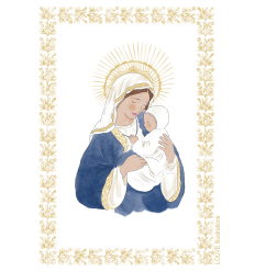 Signet baptême - Vierge à l'enfant