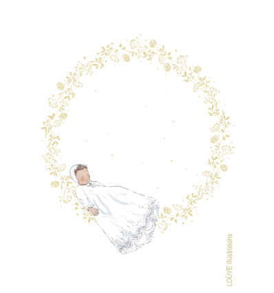 Signet baptême - bébé et couronne