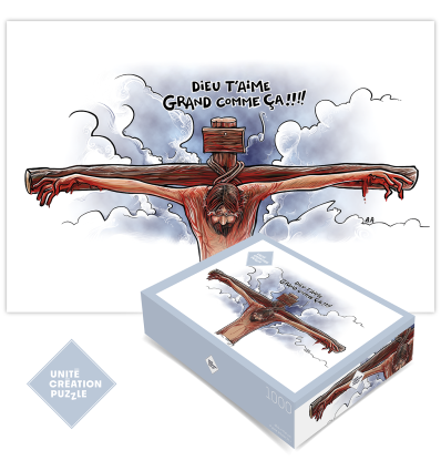 Puzzle Dieu t'aime Grand comme ça !!!
