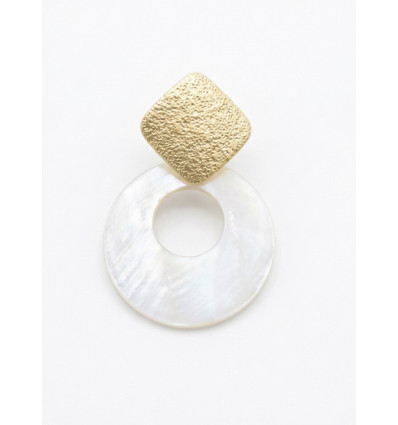 Paire de boucle d'oreille en NACRE & acier inox