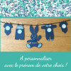 Fil à linge doudous motifs verts personnalisé