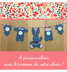 Fil à linge doudous motifs rouges personnalisé