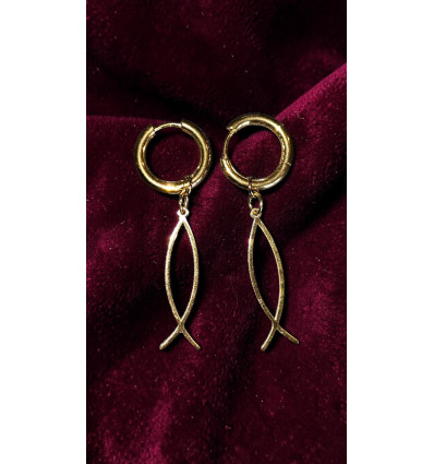 Boucles d'oreilles Poisson Ichthus Élégance
