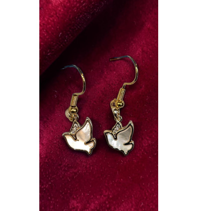 Boucles d'oreilles Colombe de Nacre