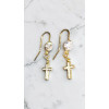 Boucles d'oreilles pendantes  Croix Celeste