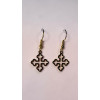Boucles d'oreilles pendantes Croix Trèfles