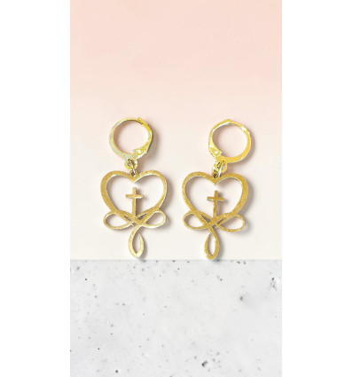 Boucles d’oreilles Cœur Vendéen Doré