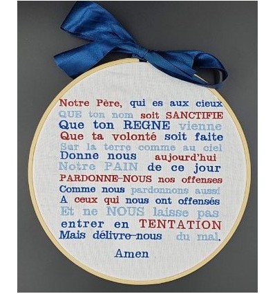 Cadre brodé avec prière
